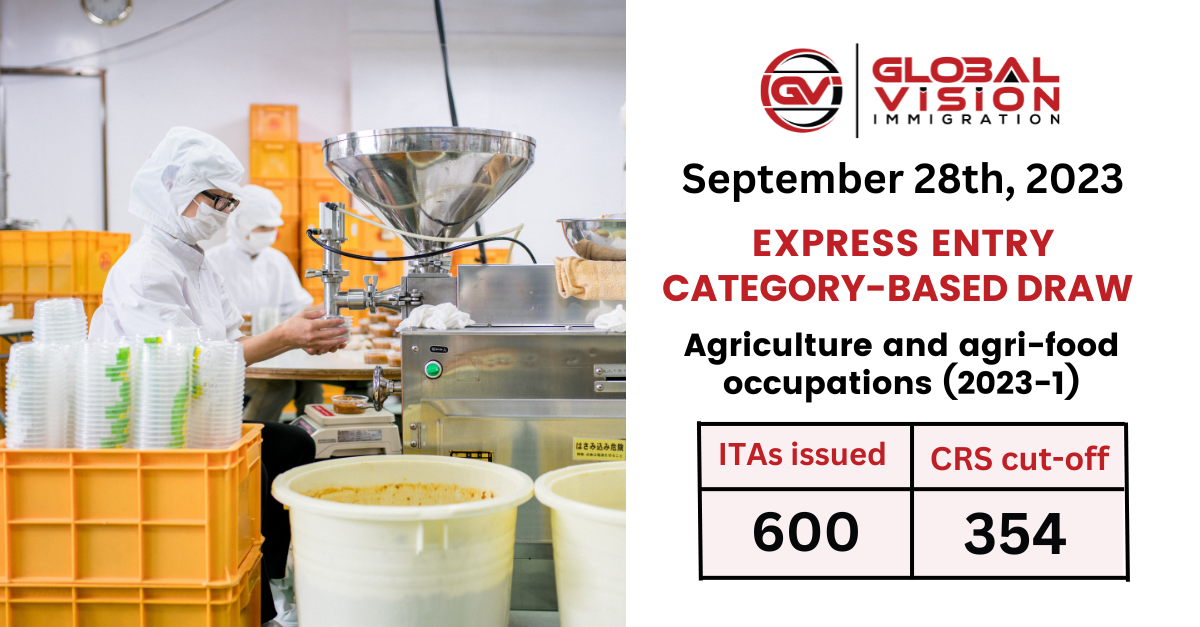 First Agriculture category based EE draw held on Sep 28