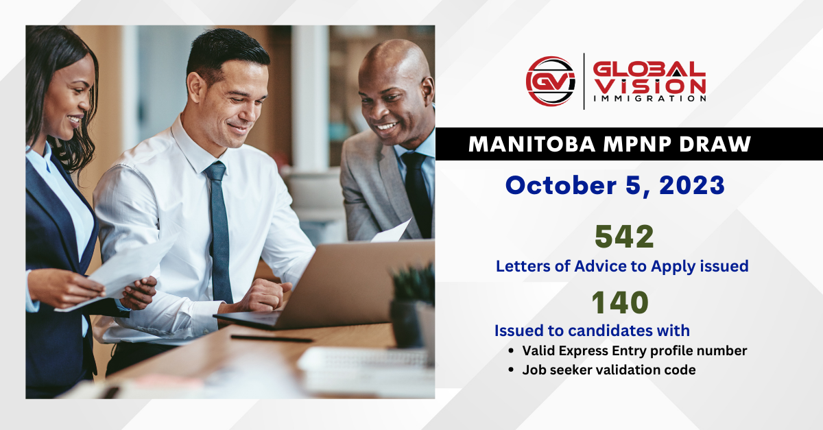 Manitoba Update 542 LAAs issued in recent MPNP draw