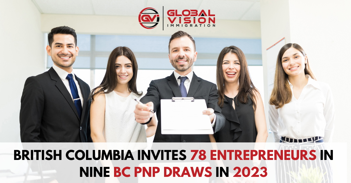 British Columbia invites 78 entrepreneurs in nine BC PNP draws in 2023