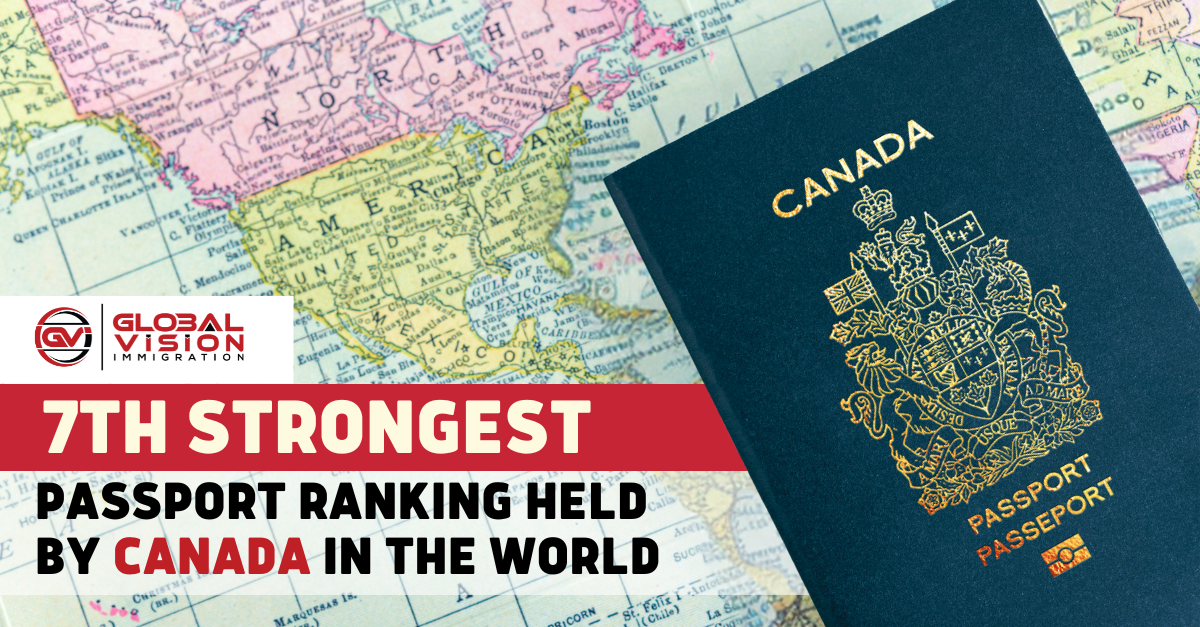 7th strongest passport ranking held by Canada in the world
