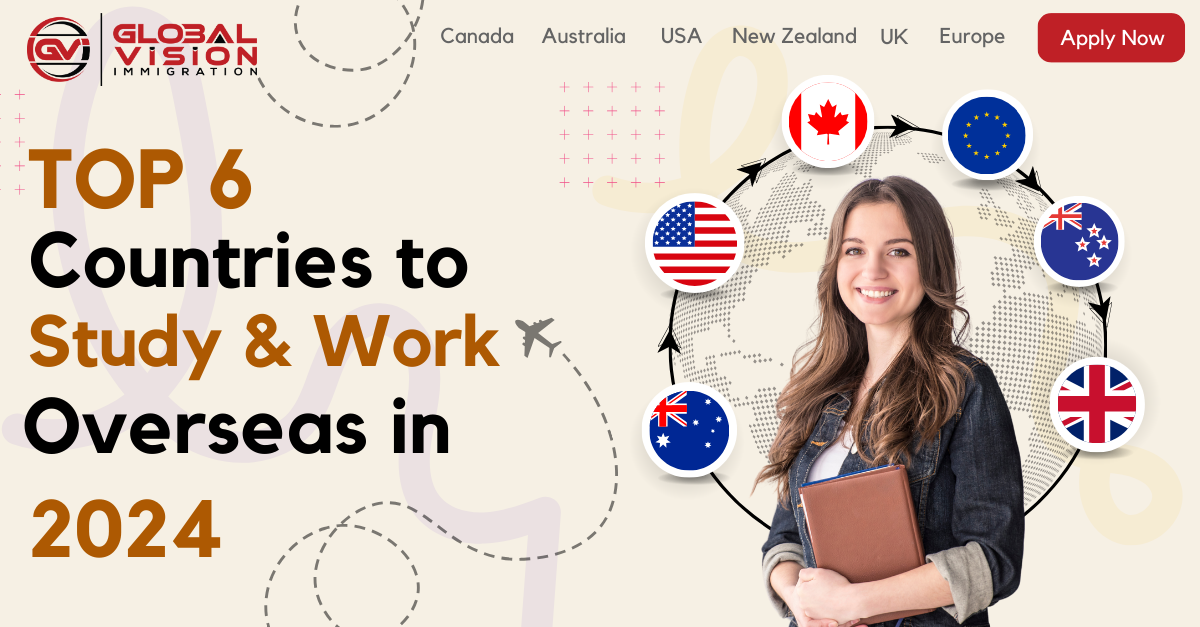 Top 6 Countries to Study and Work Overseas in 2024